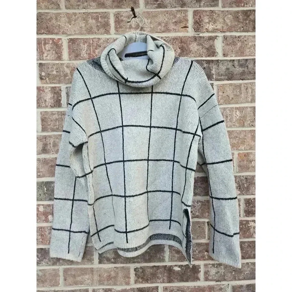 Madewell Windowpane Turtleneck Sweater Size S - Picture 2 of 4